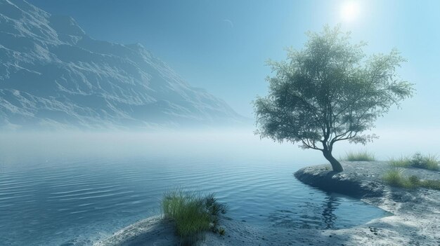 Foto paisagem tranquila de lagos e montanhas