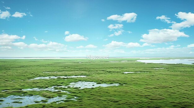 Paisagem tranquila de pântanos salinos