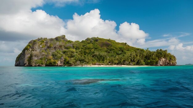 Paisagem tropical de ilha com oceano