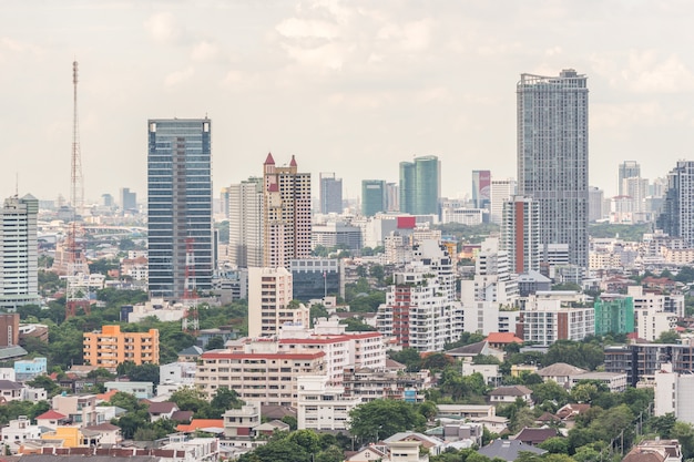 Paisagem urbana com edifício na cidade de Banguecoque