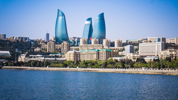 Paisagem urbana da bela Baku, Azerbaijão