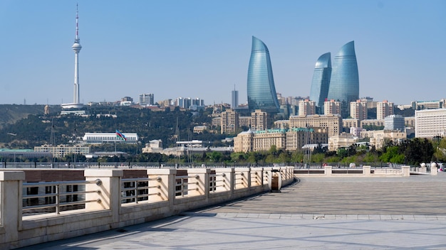 Paisagem urbana da bela Baku, Azerbaijão