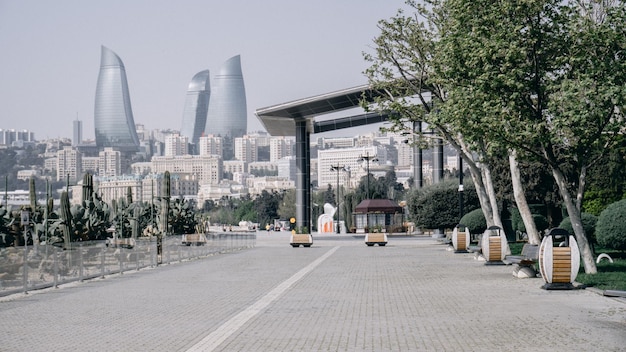 Paisagem urbana da bela Baku, Azerbaijão