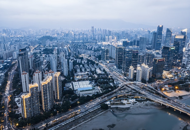 Paisagem urbana da cidade de Fuzhou, província de Fujian, China