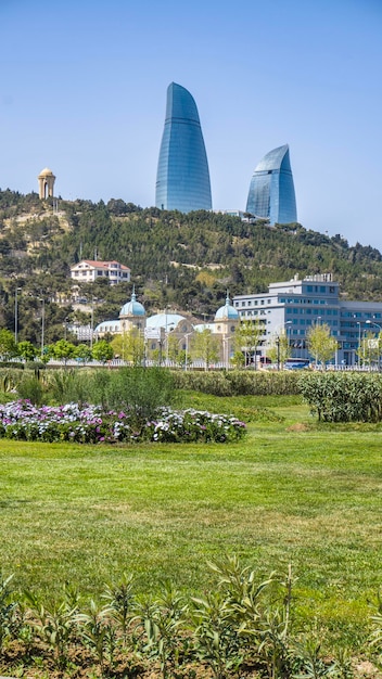 Paisagem urbana de Baku durante a primavera Baku Azerbaijão 20 04 2024