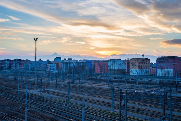 Paisagem urbana de ferrovias