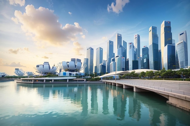 Paisagem urbana de Singapura na Marina Bay