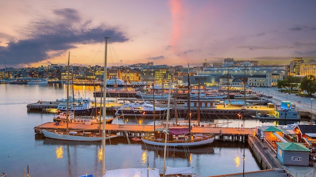 Paisagem urbana do horizonte da cidade de oslo na noruega