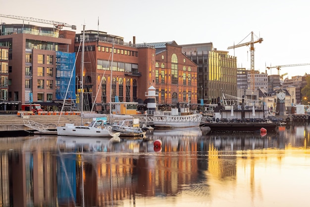 Paisagem urbana do horizonte da cidade de Oslo na Noruega