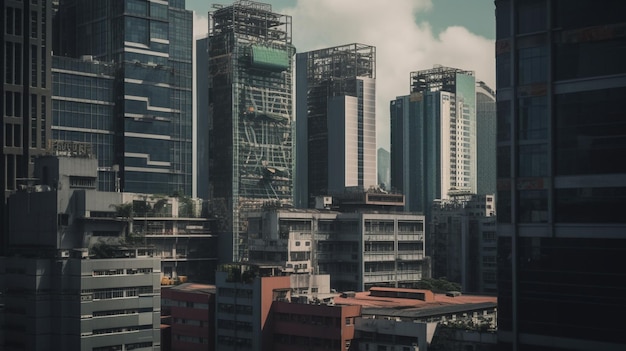 paisagem urbana generativa de Hong Kong