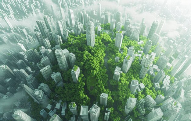 Paisagem urbana intrincada para o Dia do Meio Ambiente da Terra Uma homenagem ao nosso meio ambiente global