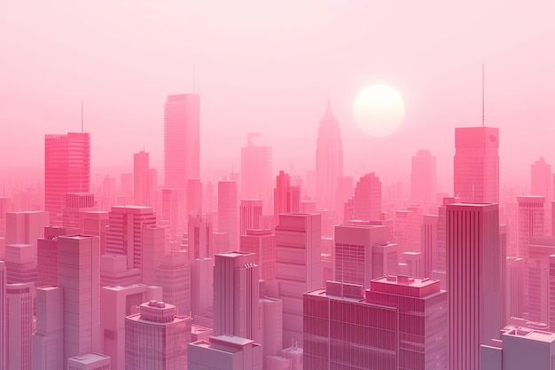 paisagem urbana metropolitana rosa moderna
