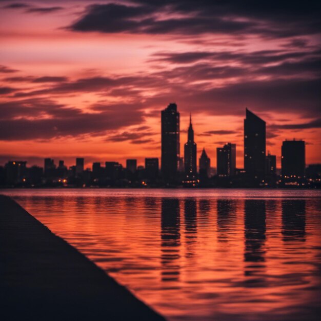 Paisagem urbana vetorial Skyline silhuetas da cidade Fundo da cidade com edifícios de arranha-céus no centro da cidade