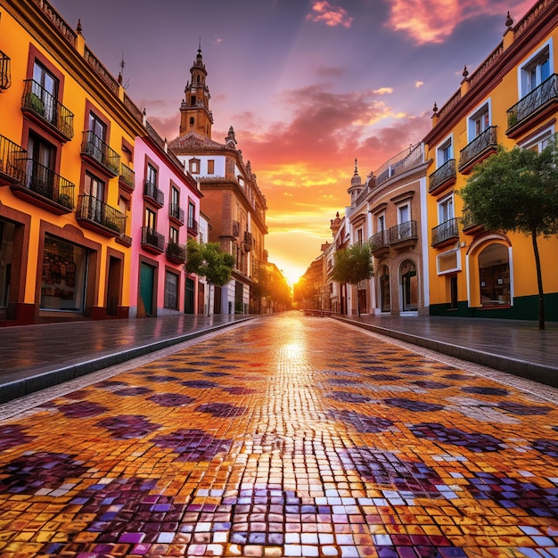 Paisagem urbana vibrante de Sevilha, Espanha