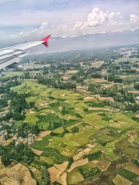 Foto paisagem vista de avião