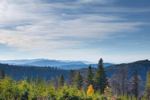 paisagens de outono nas montanhas polonesas, Beskid Slaski