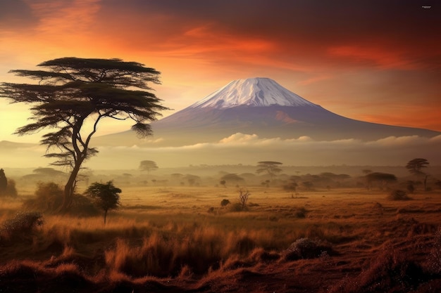 Paisagens deslumbrantes no monte Kilimanjaro Tanzânia
