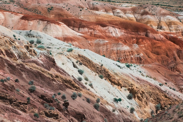 Paisagens do vale de marte nas montanhas altai kyzyl chin sibéria rússia