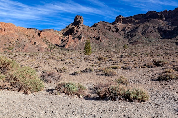 Paisagens marcianas perto do vulcão Teide, ilha de Tenerife