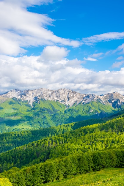 Paisagens pitorescas nas montanhas de komovi montenegro