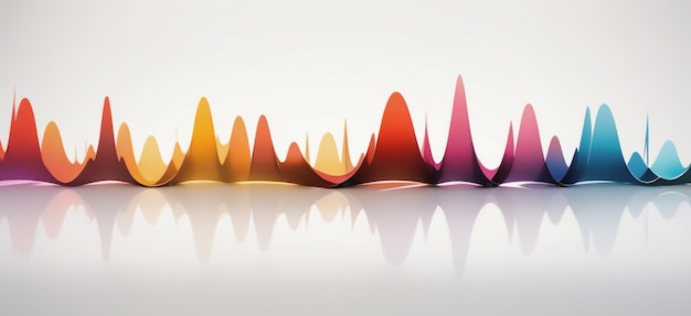 Foto paisagens sonoras vibrantes silhuetas coloridas de ondas sonoras