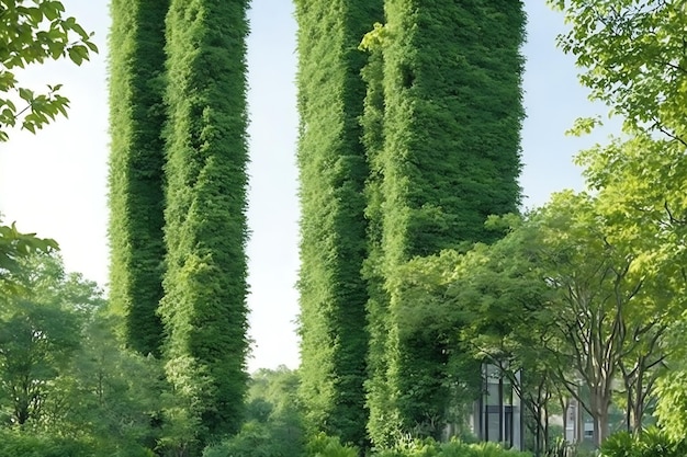 Paisagismo vertical em harmonia com a natureza no parque