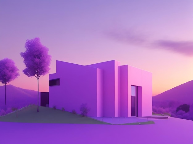 Paisaje 3D Concepto abstracto Visualización de datos Edificio mínimo Representación tecnológica