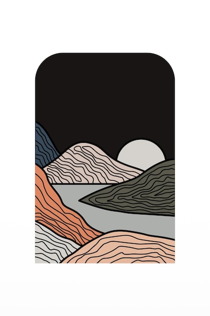 Paisaje abstracto Arte Boho Fondo