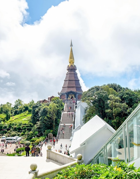 Foto paisaje de adoración de pagoda hermosa