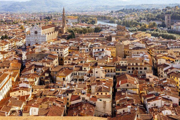 Paisaje aéreo de la ciudad de florencia italia