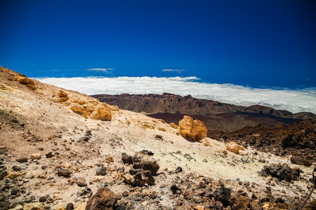 Paisaje aéreo del volcán Teide en Tenerife, España