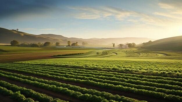 Foto paisaje agrícola sostenible