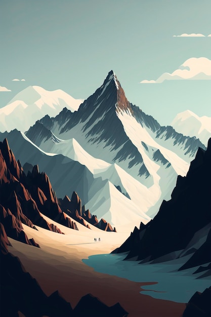 paisaje, alpes, minimalista