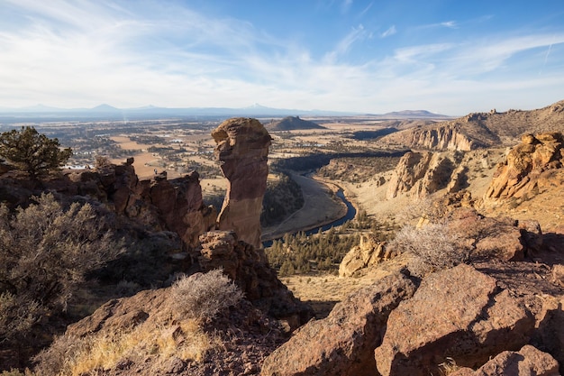 Paisaje americano durante un vibrante día de invierno