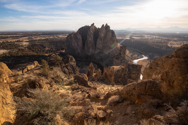 Paisaje americano durante un vibrante día de invierno