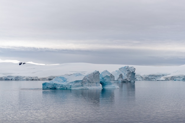 Paisaje antártico con iceberg