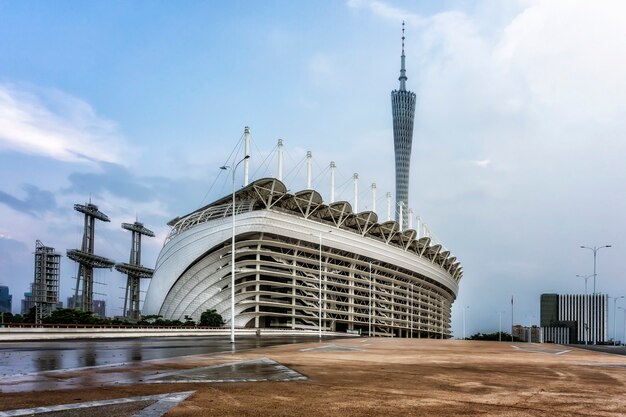 Paisaje arquitectónico urbano moderno de Guangzhou, China