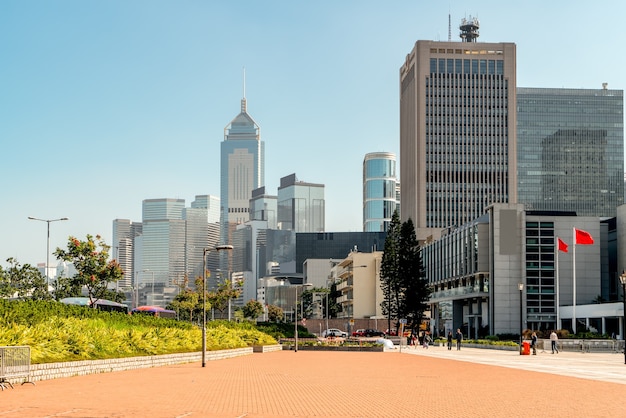 El paisaje arquitectónico urbano moderno de Hong Kong