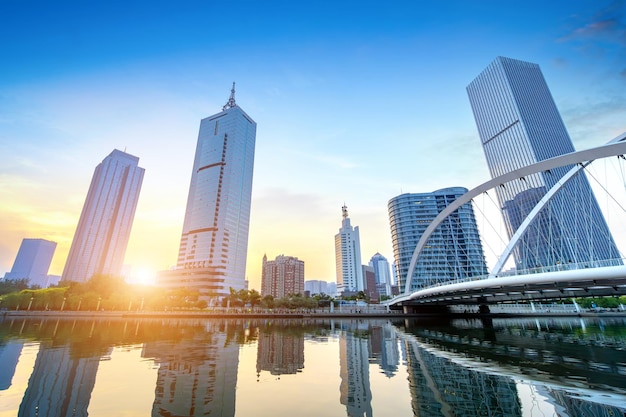 Foto paisaje arquitectónico urbano en tianjin, china