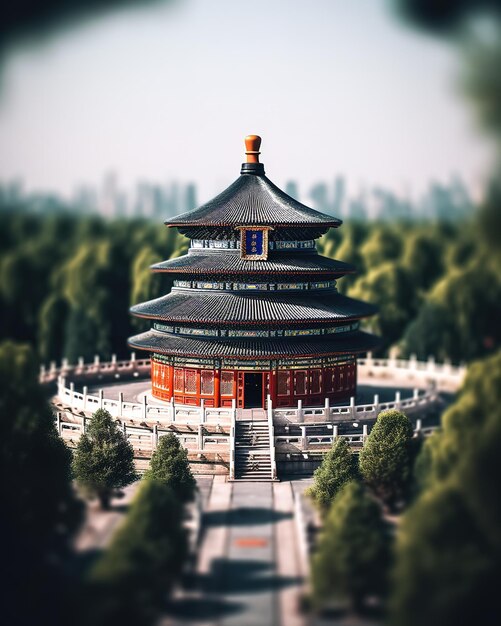 Paisaje de arquitectura antigua de Beijing Tiantan