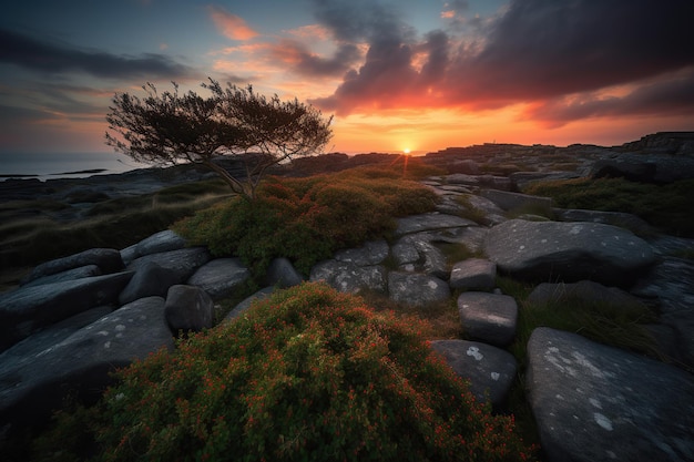 paisaje del atardecer