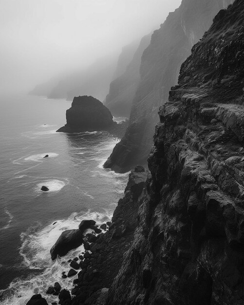 Un paisaje blanco y negro