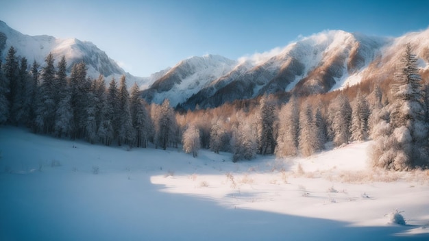 Paisaje de bosque invernal