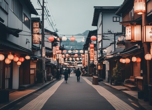 Un paisaje de la calle japonesa