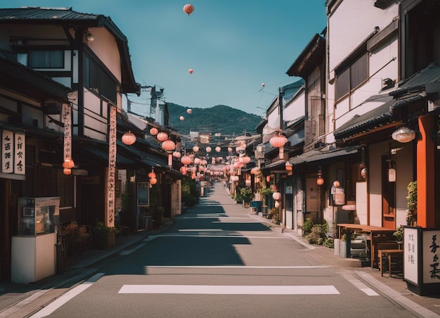 Foto un paisaje de la calle japonesa