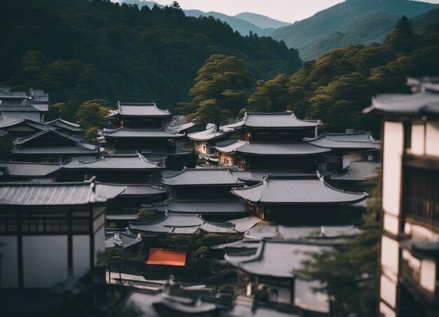 Foto un paisaje de la calle japonesa