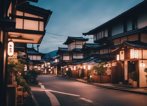 Foto un paisaje de la calle japonesa