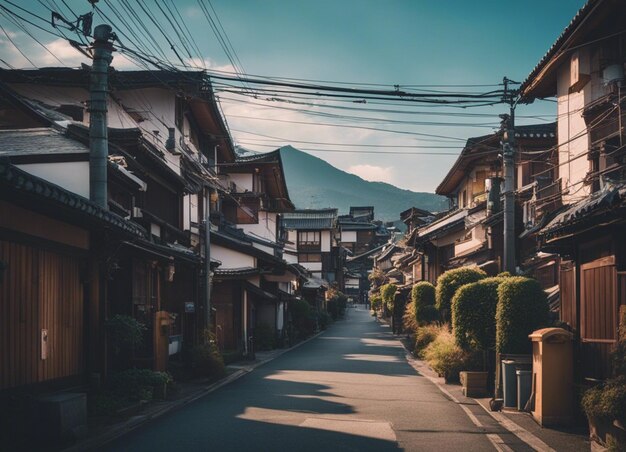 Un paisaje de la calle japonesa