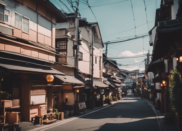 Un paisaje de la calle japonesa