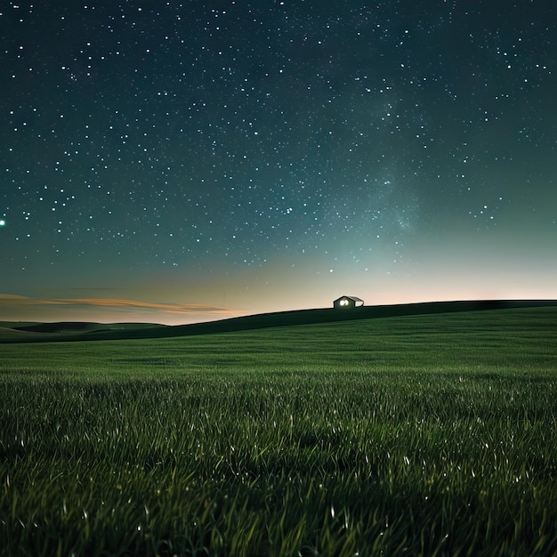 Foto paisaje campo de arroz verde foto fresca y relajante ilustración generada por ia